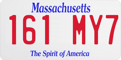 MA license plate 161MY7