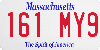 MA license plate 161MY9