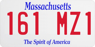 MA license plate 161MZ1
