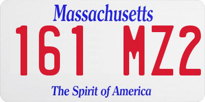 MA license plate 161MZ2