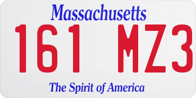 MA license plate 161MZ3