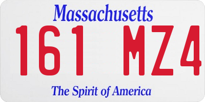 MA license plate 161MZ4