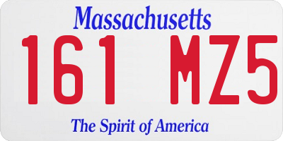 MA license plate 161MZ5