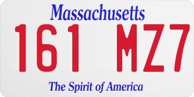 MA license plate 161MZ7