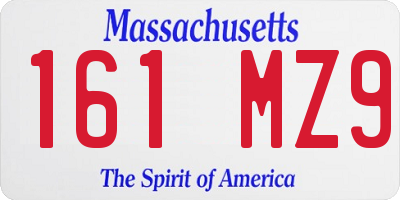 MA license plate 161MZ9
