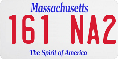 MA license plate 161NA2
