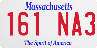 MA license plate 161NA3