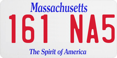 MA license plate 161NA5