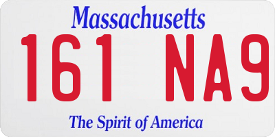 MA license plate 161NA9