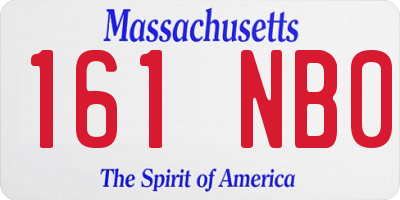 MA license plate 161NB0