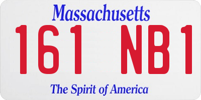 MA license plate 161NB1