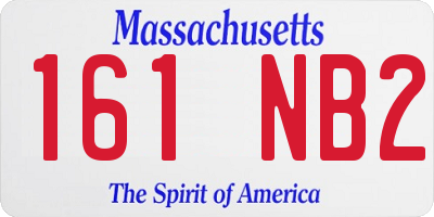 MA license plate 161NB2