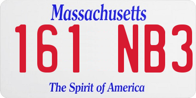 MA license plate 161NB3
