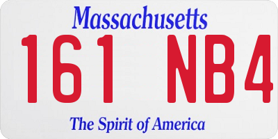 MA license plate 161NB4