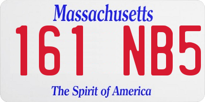 MA license plate 161NB5