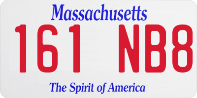 MA license plate 161NB8