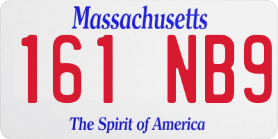 MA license plate 161NB9