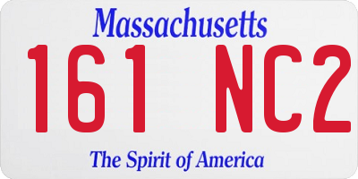 MA license plate 161NC2