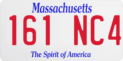 MA license plate 161NC4