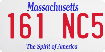 MA license plate 161NC5