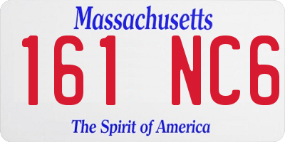 MA license plate 161NC6
