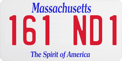 MA license plate 161ND1