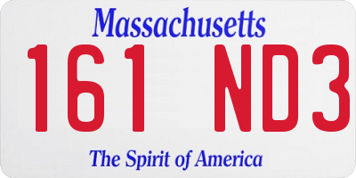 MA license plate 161ND3