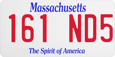 MA license plate 161ND5