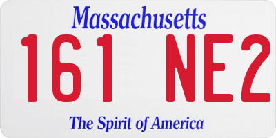 MA license plate 161NE2