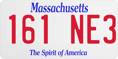 MA license plate 161NE3