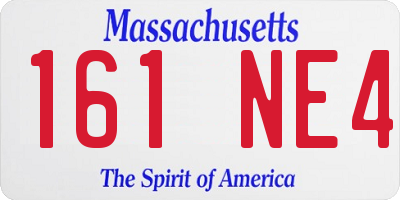 MA license plate 161NE4