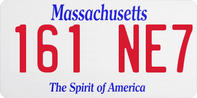 MA license plate 161NE7