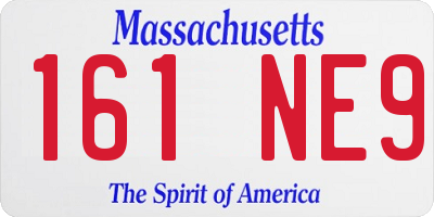 MA license plate 161NE9