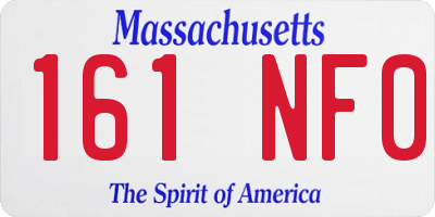 MA license plate 161NF0