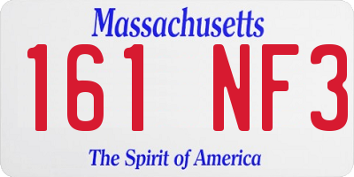 MA license plate 161NF3