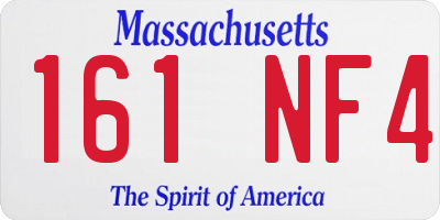 MA license plate 161NF4