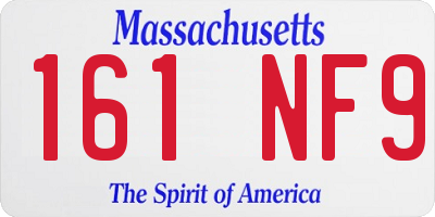 MA license plate 161NF9