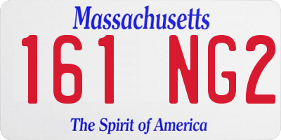 MA license plate 161NG2