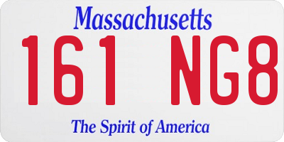 MA license plate 161NG8
