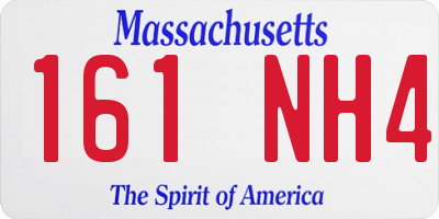 MA license plate 161NH4
