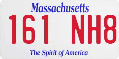 MA license plate 161NH8