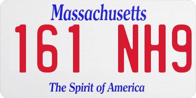 MA license plate 161NH9