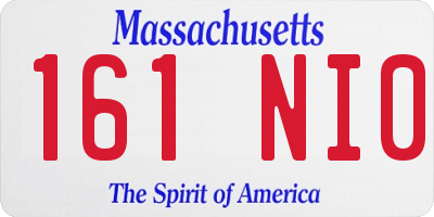 MA license plate 161NI0