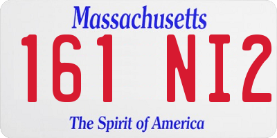 MA license plate 161NI2
