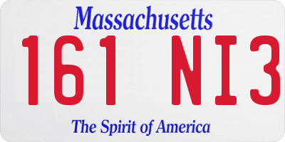 MA license plate 161NI3