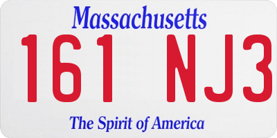 MA license plate 161NJ3