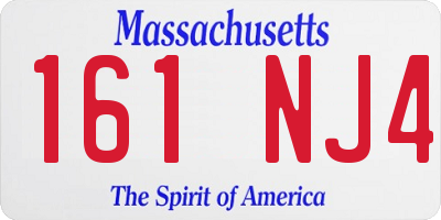 MA license plate 161NJ4