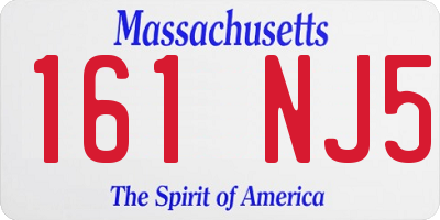MA license plate 161NJ5