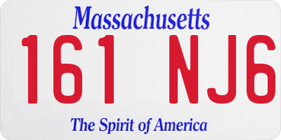 MA license plate 161NJ6