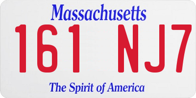 MA license plate 161NJ7